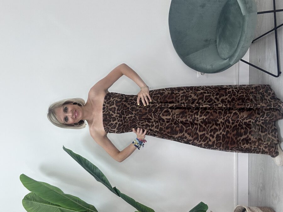 Vestido tul animal print