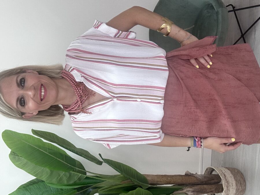 Blusa rayas rosa & lurex