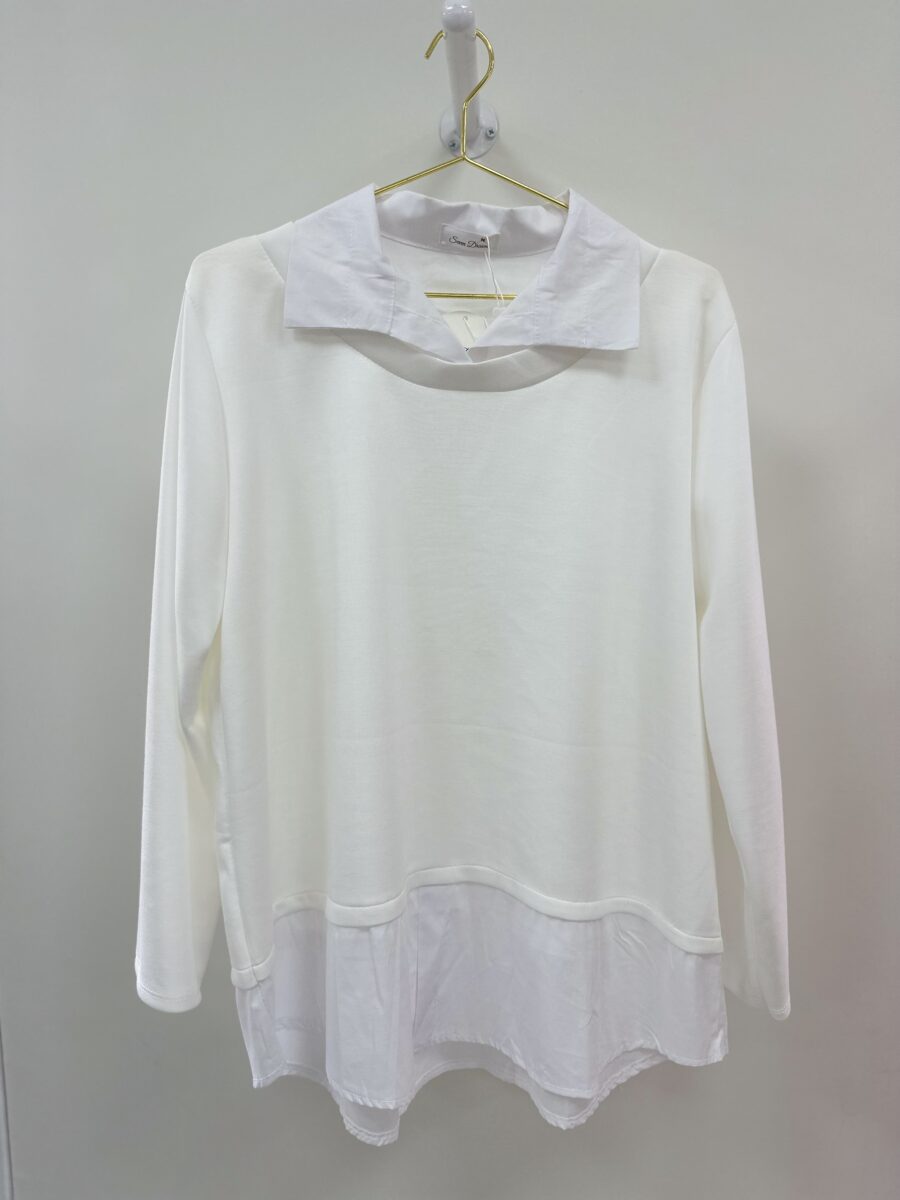 Sudadera cuello camisa blanca( Talla grande)